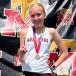SUBMITTED PHOTO Montesano freshman Kamille Vandevender placed first in a frosh/soph race at the Mt. Tahoma Track Festival on Saturday in Tacoma.