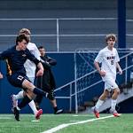ALICIA TISDALE PHOTOGRAPHY Aberdeens Yoanis Chignesse (left) rips a shot during a 2-0 loss to W.F. West on Tuesday at Stewart Field in Aberdeen.