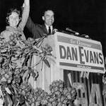 Washington State Archives
Dan and Nancy Evans at a campaign rally in 1964.