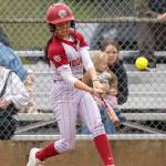 PHOTO BY FOREST WORGUM Hoquiams Lexi LaBounty hit a leadoff home run in the first inning of an 8-1 win over Rochester on Thursday in Hoquiam.