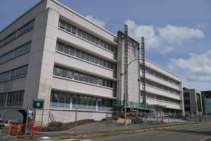Bill Lucia / Washington State Standard
A view of the south side of the General Administration Building on April 17, 2026. The state office building was completed in 1956 and is being torn down during 2026.