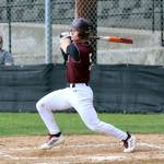 RYAN SPARKS | THE DAILY WORLD Montesanos Zach Timmons smashed a go-ahead three-run home run during a 5-3 win over Hoquiam on Friday at Vessey Field in Montesano.