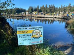 WDFW
The 2026 WDFW Trout Derby got underway on April 25 and will continue through Oct. 31. More than 60 statewide businesses are offering an estimated 900 prizes valued around $43,000.