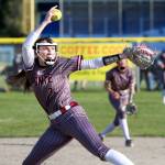 RYAN SPARKS | THE DAILY WORLD Montesano pitcher Violet Prince earned the victory in a 5-0 win over Elma on Friday at Elmas Legacy Fields.