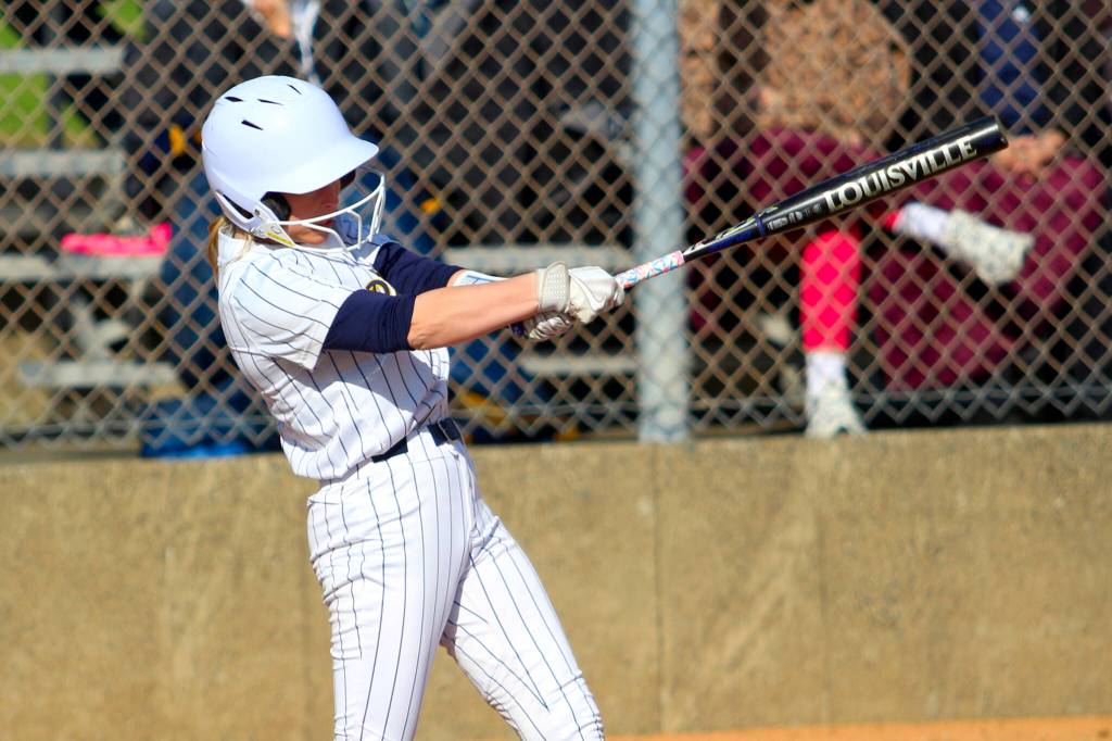 DAILY WORLD FILE PHOTO Aberdeens Rylee Hendrickson drove in the game-winning run to beat Black Hills 4-3 on Wednesday at the Bishop Athletic Complex in Aberdeen.