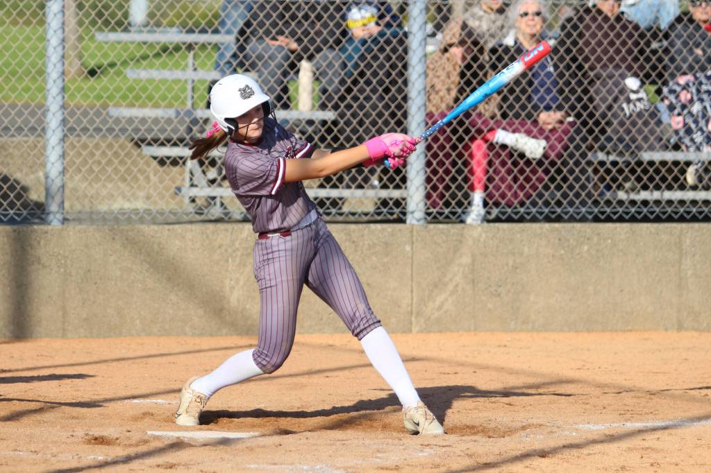 RYAN SPARKS | THE DAILY WORLD Montesano center fielder Taylor Galvin had two hits in a 4-0 win over Aberdeen on Tuesday in Aberdeen.