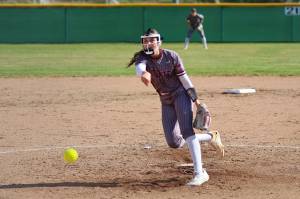 RYAN SPARKS | THE DAILY WORLD Montesano pitcher Violet Prince allowed just two hits in a 4-0 win over Aberdeen on Tuesday at the Bishop Athletic Complex in Aberdeen.