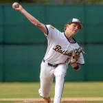 PHOTO BY FOREST WORGUM Aberdeens Mason Hill throws a pitch during a 9-7 loss to Centralia on Monday at Pioneer Park in Aberdeen.