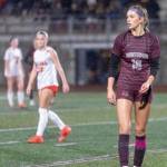 Montesano soccer forward Lex Stanfield plays against Kalama last fall.