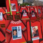 Indigenous people gather in Colorado Springs, Colo., on Saturday, May 2, to dance and sing beneath a mural to honor relatives who have gone missing or been killed.