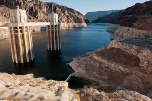 U.S. Bureau of Reclamation
Water levels in Lake Mead have fallen as the Colorado River dwindles, threatening the water supply for cities and farmers in the West.