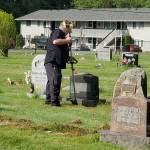 Andrea Watts / The Daily World
The McCleary VFW Post 5564 members who turned out to participate in the Day of Service event at the city of McCleary cemetery included Chris Watts, the chaplain for the post.