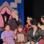 Andrea Watts / The Daily World
On May 8, Taholah School District students presented the Missoula Childrens Theatre production of Sleeping Beauty. The final scene has the King (Derrick Waugh), the Queen (Leah St. Germaine), the Lady in Waiting (Faith Underwood Pickernell) and Spot (Lilly St. Germaine) greeting an awakened Sleeping Beauty (Austin Grover).