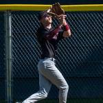 PHOTO BY FOREST WORGUM Montesano outfielder Tyson Perry makes a catch during a 10-0 win over Kings Way Christian in a 1A District 4 Tournament game on Monday at Olympic Stadium in Hoquiam.