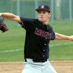 RYAN SPARKS | THE DAILY WORLD Montesano ace pitcher Caden Grubb tossed a complete-game shutout in a 4-0 win over Seton Catholic to win the 1A District 4 championship on Saturday at Olympic Stadium in Hoquiam.