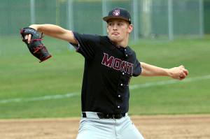 RYAN SPARKS | THE DAILY WORLD Montesano ace pitcher Caden Grubb tossed a complete-game shutout in a 4-0 win over Seton Catholic to win the 1A District 4 championship on Saturday at Olympic Stadium in Hoquiam.