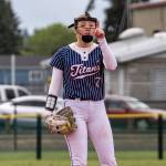 MATT RUMBLES PHOTOGRAPHY Pe Ell-Willapa Valleys Jillian Hodel was a single shy of the cycle in a 15-5 win over Rainier in the 2B District 4 third-place game on Saturday in Centralia.
