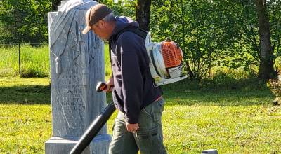 Andrea Watts / The Daily World
On May 16, volunteers came out for the Sharon Cemeterys annual work party to clean up the cemetery in preparation for Memorial Day.