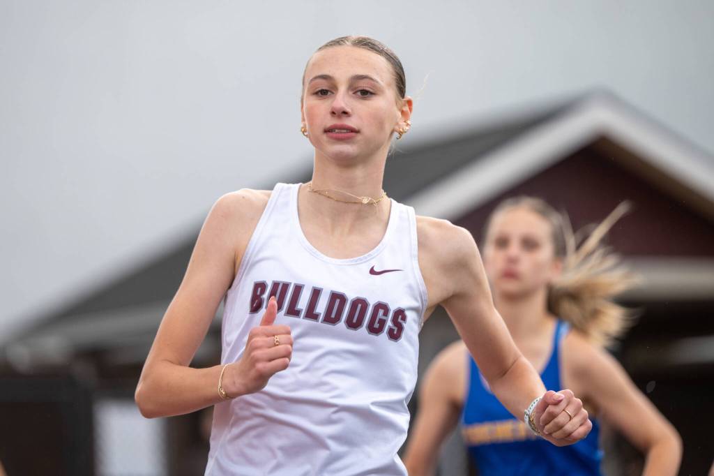 PHOTO BY FOREST WORGUM Montesanos Haley Schweppe won two races at the 1A Evergreen League Championships on Friday at Montesano High School.