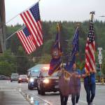 Andrea Watts / The Daily World
For VFW Post 5564s Memorial Day service, the colors were marched from the VFW Post to the McCleary Cemetery, where the service was held. The McCleary Police Department provided an escort.