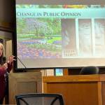 Jerry Knaak / The Daily World
Assistant Public Defender Tracey Munger talks about the public perception of public defense at the community forum.