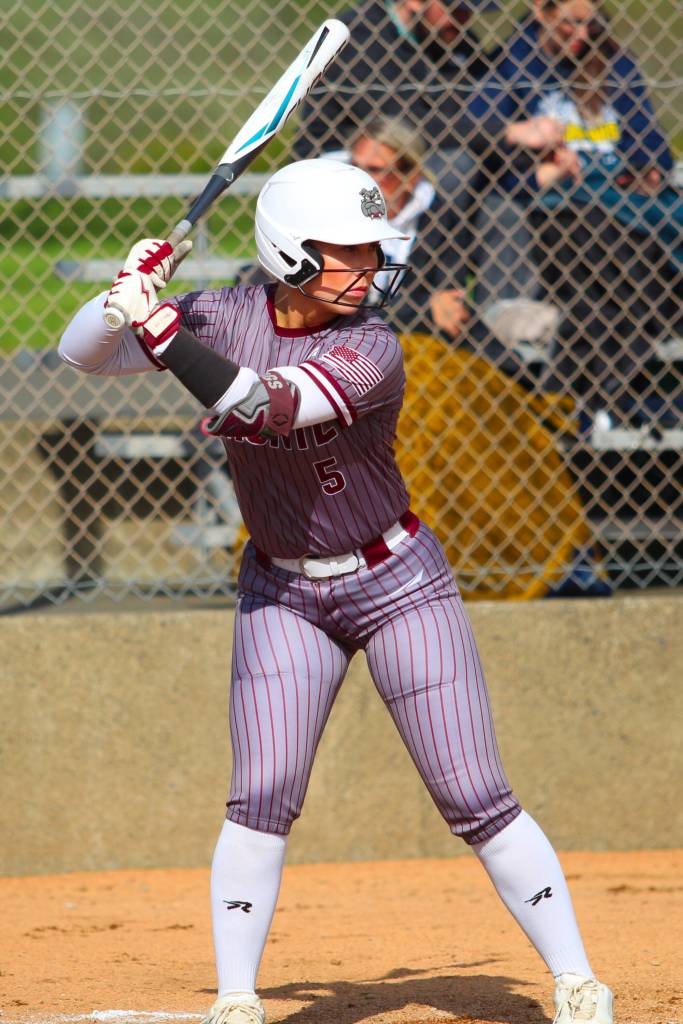 DAILY WORLD FILE PHOTO Montesano pitcher/outfielder Grace Gooding readies for a pitch during a game against Aberdeen on April 28.