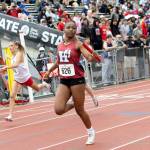 PHOTO BY MIKE ROBERTS Hoquiam sophomore RanaèJah Burtenshaw anchored the girls 4x100 relay team at the WIAA 1A State Championships on Saturday at Eisenhower High School in Yakima.