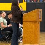 Jerry Knaak / The Daily World
Guest speaker Corinne Salameh tells the story of the death of her son.