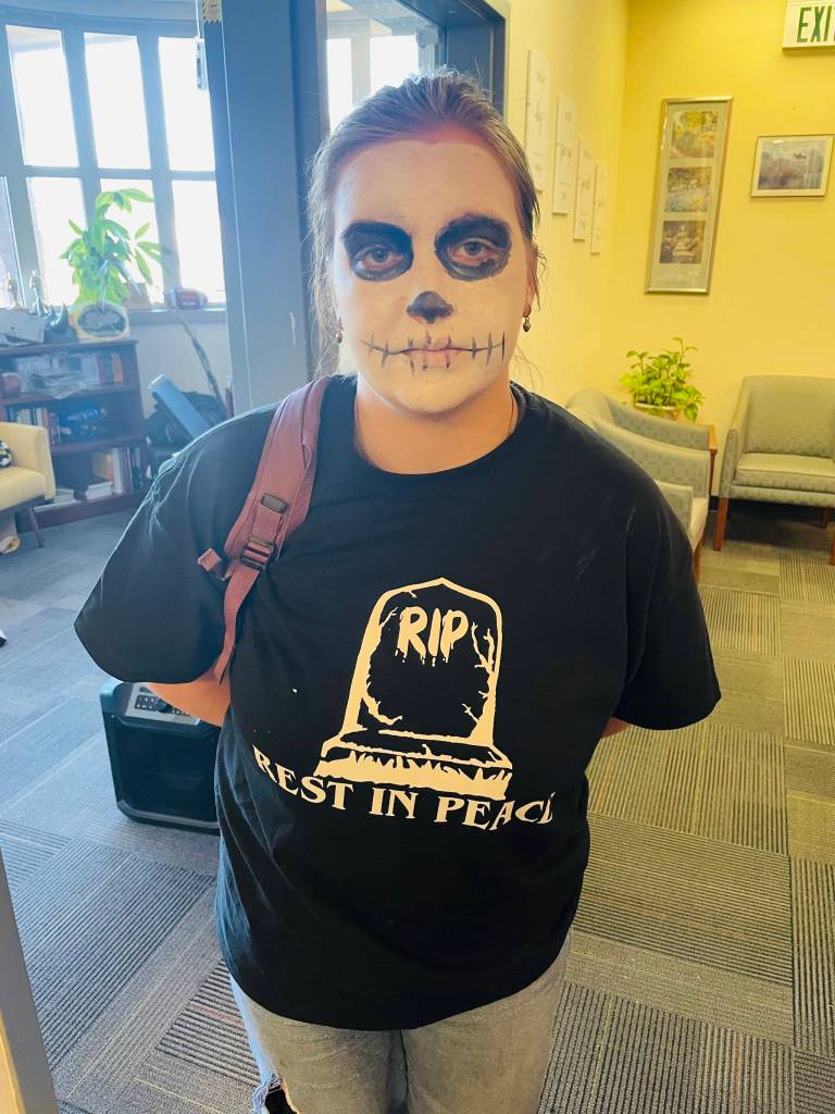 Selected students pretended to be dead during the Grim Reaper exercise. (Jodi Brown / North Beach High School)
