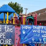 Students gather on the playground in support of their ALS Walk-A-Thon.
