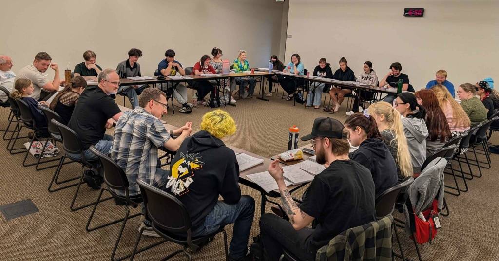Bishop Center for the Performing Arts
The first table read by the cast of the SpongeBob Musical.
The first table read by the cast of the SpongeBob Musical. (Bishop Center for the Performing Arts)