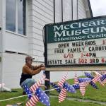 Andrea Watts / The Daily World
Outside the McCleary Museum is a display of 250 pinwheels and flags that volunteer Kevin James put up; the display will remain up through the summer.