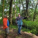 Andrea Watts / The Daily World
John Henrikson (second from left), is one of four brothers who owns Wild Thyme Farm, and he recently hosted a tour on the property for Grays Harbor College forestry students taking Modern Land Management.