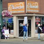 Andrea Watts / The Daily World
Many of the signs held up at Fridays June 26 rally in Montesano were Pride themed.