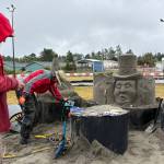 Angi Knaak / For The Daily World
The beginnings of the sandcastle art display at the Playtime Family location.