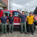 Montesano Fire Department
Montesano Fire Departments Brush 91 crew of Gabriel Bodwell, Seth Caton, Isaiah Pierce and Kyle Caton are being deployed to a wildfire near Lyle in Klickitat County.