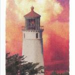 Grays Harbor Light, Cape Meares and Umpqua River are among 16 notecards featuring watercolors of lighthouses by the late M.M. Roe of Humptulips. Her husband, Jim Plampin, has donated a sizeable inventory of notecards to the Westport South Beach Historical Society.
x