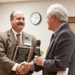 Harbor Regional Health CEO Tom Jensen receives the 2015 WSHA Joe Hopkins Award. (Harbor Regional Health)
