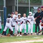 ELENA MILLS PHOTOGRAPHY Montesano players celebrate during a victory over Chehalis in a Little League District 3 Tournament game on Wednesday in Aberdeen.