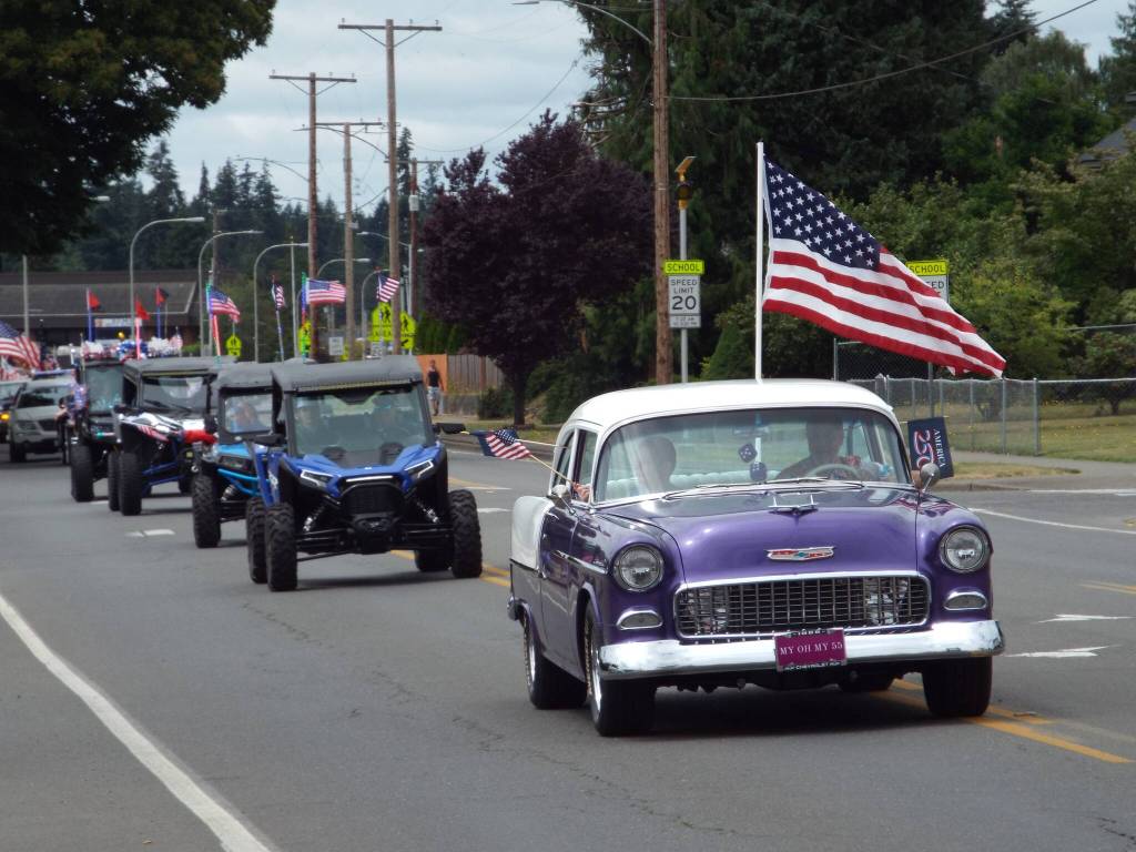 Andrea Watts / The Daily World
Nearly 30 vehicles turned out for the first annual Spodyfest July 4th convoy.