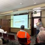 Tim Mullin of the Washington State Department of Ecology gives a presentation on contaminated sites at the Hoquiam Timberland Library. (Jerry Knaak / The Daily World)