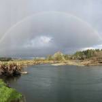 A rainbow over the Chehalis River points to hope for the future of the Chehalis Basin.