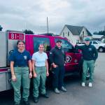 Grays Harbor Fire District 1
Grays Harbor Fire District 1s Brush 1-11, with firefighters from Cosmopolis Fire Department, Montesano Fire Department and East Grays Harbor Fire and Rescue, has been deployed as part of Strike Team 1 to the Devils Canyon Fire in Franklin County.