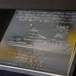 Petty Officer 2nd Class Briana Carter
A commemorative plaque is displayed for the construction of second-generation special-purpose craft  heavy weather.