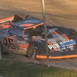Joey Tanner in his Silver Bullet Late Models car on his way to victory Saturday at the raceway.