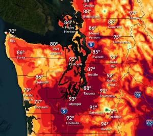 National Weather Service
The National Weather Services map of Tuesdays expected high temperatures.