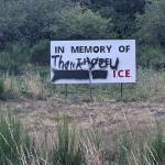 Elma Indivisible
Over the weekend, the sign accompanying the ICE cross memorial was vandalized.