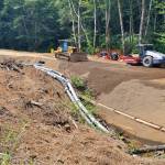 Andrea Watts / The Daily World
The culvert beneath Kirkpatrick Road, through which Damon Creek flows through, is being replaced this summer with a wider culvert that is fish passable. Drivers will use a bypass road to travel through the project site.