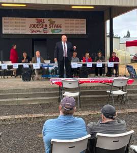 Courtesy Darrin Wallace
Grays Harbor County Sheriff Darrin Wallace announced a succession plan that included retiring before the end of the next term, if reelected, and naming a successor, during Sundays Republican-sponsored election forum at the Grays Harbor Fairgrounds.