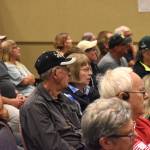 Jerry Knaak / The Daily World
Ocean Shores residents take in the North Jetty Town Hall conducted by the U.S. Army Corps of Engineers.